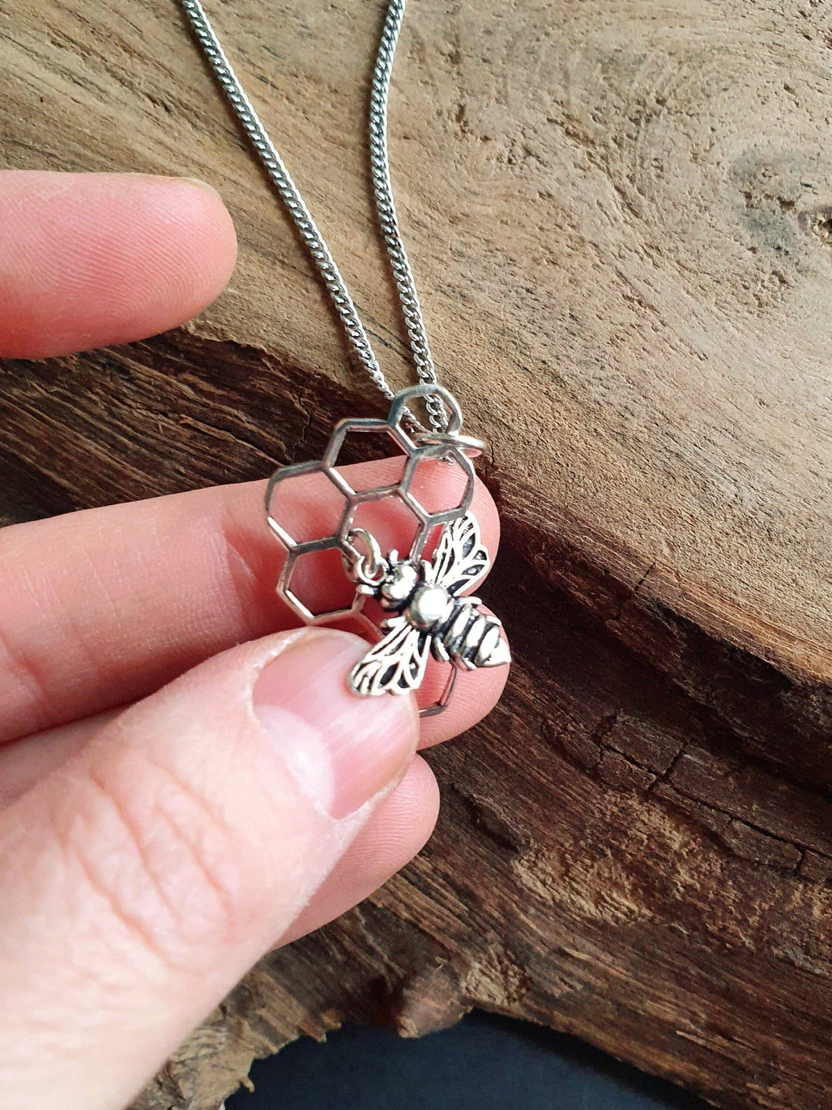 Bumble Bee & Honeycomb Necklace