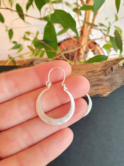 Boho Silver Hoop Earrings