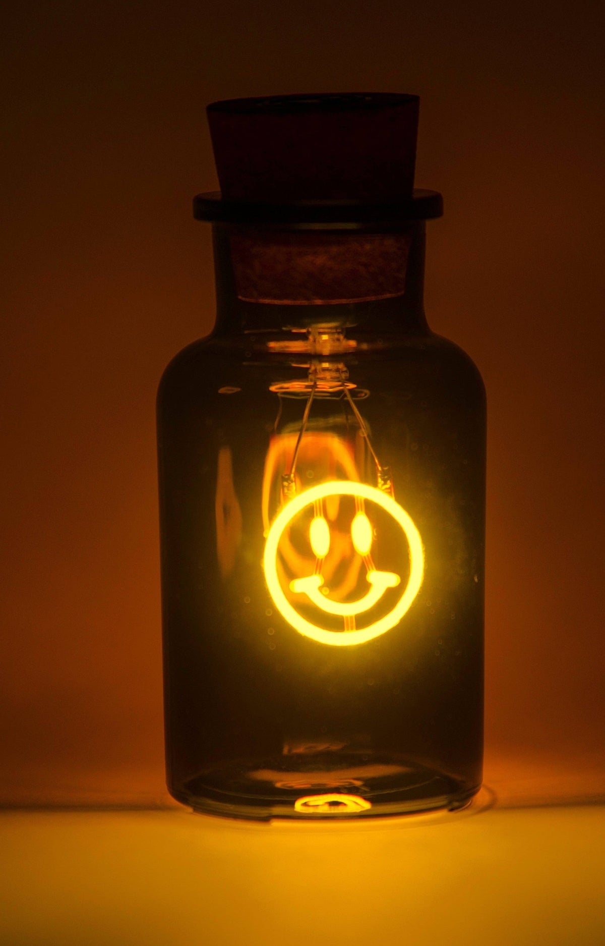 LED Small Message In a Bottle - 'Smiley'