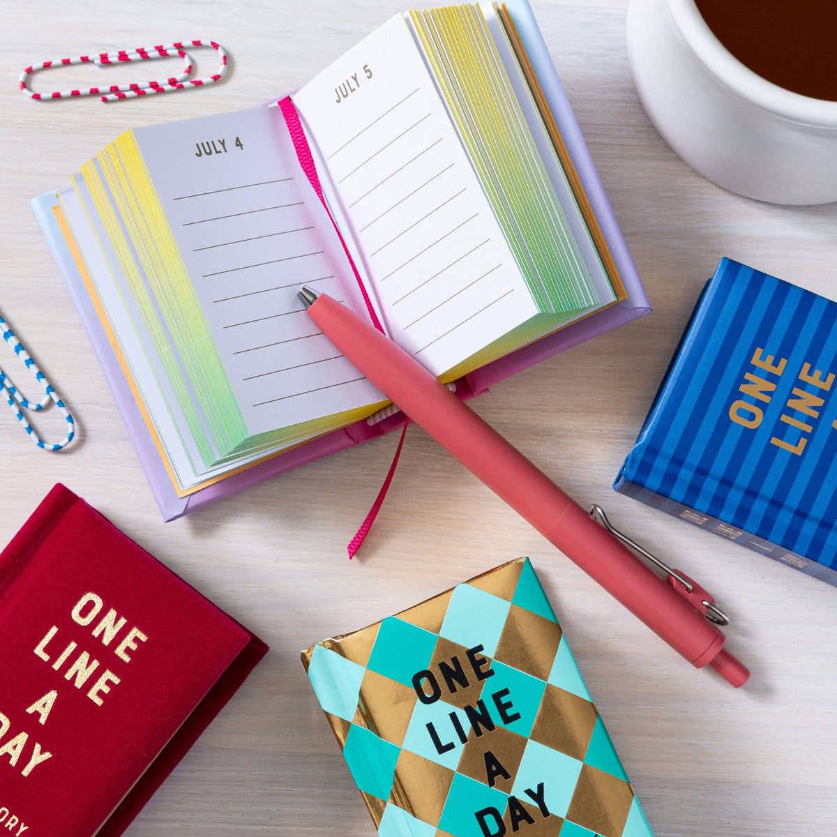 Navy Stripes Mini One Line a Day - A One-Year Memory Book