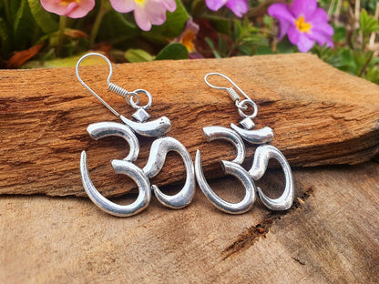 Ohm Pendant Silver Earrings