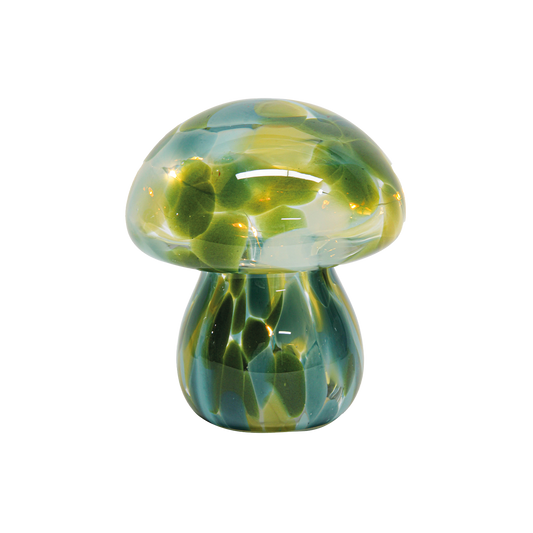Multi-blue spotted LED mushroom decoration, battery-operated, Ø13.5 x H15.5 cm