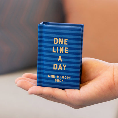 Navy Stripes Mini One Line a Day - A One-Year Memory Book