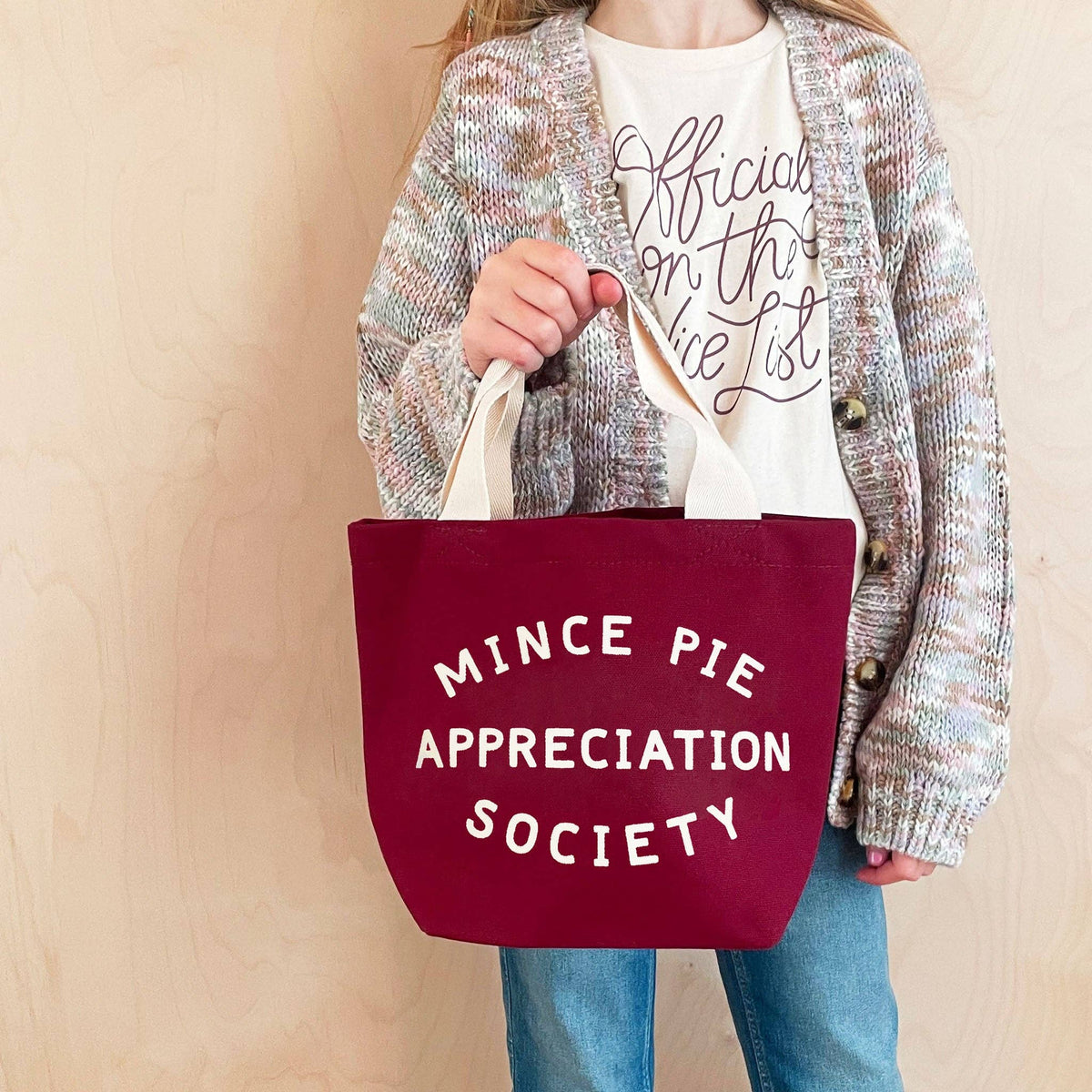 Mince Pie Appreciation Society - Little Canvas Bag
