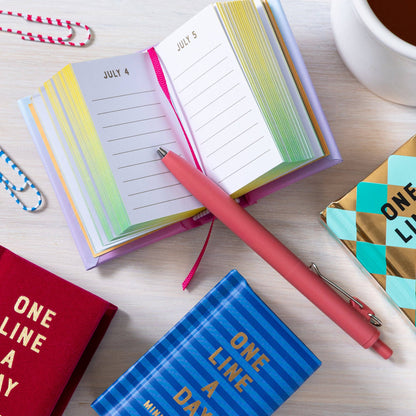 Navy Stripes Mini One Line a Day - A One-Year Memory Book