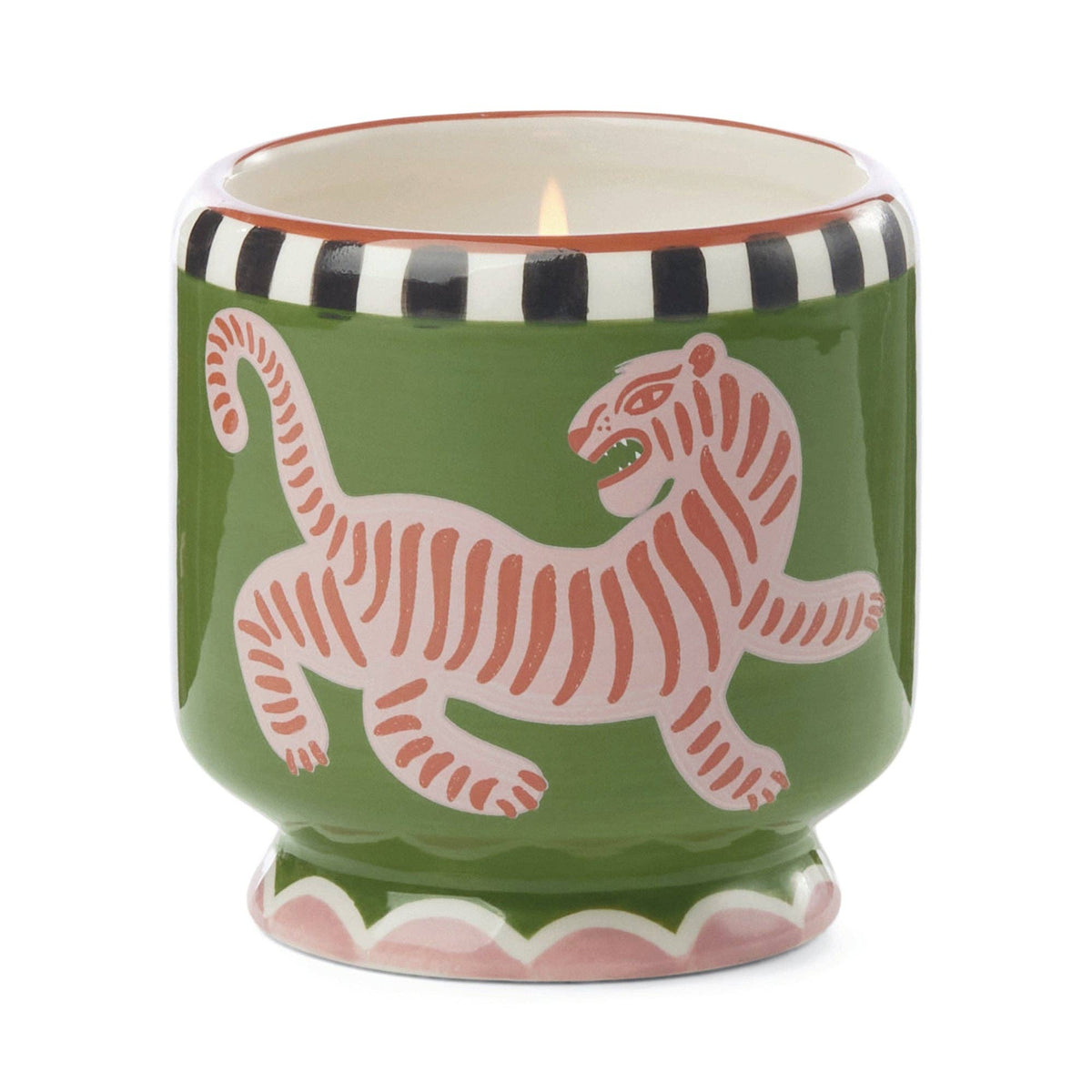 A Dopo 8 oz./226g Tiger Ceramic Candle - Black Cedar & Fig