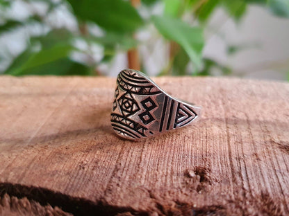 Aztec Silver Ring