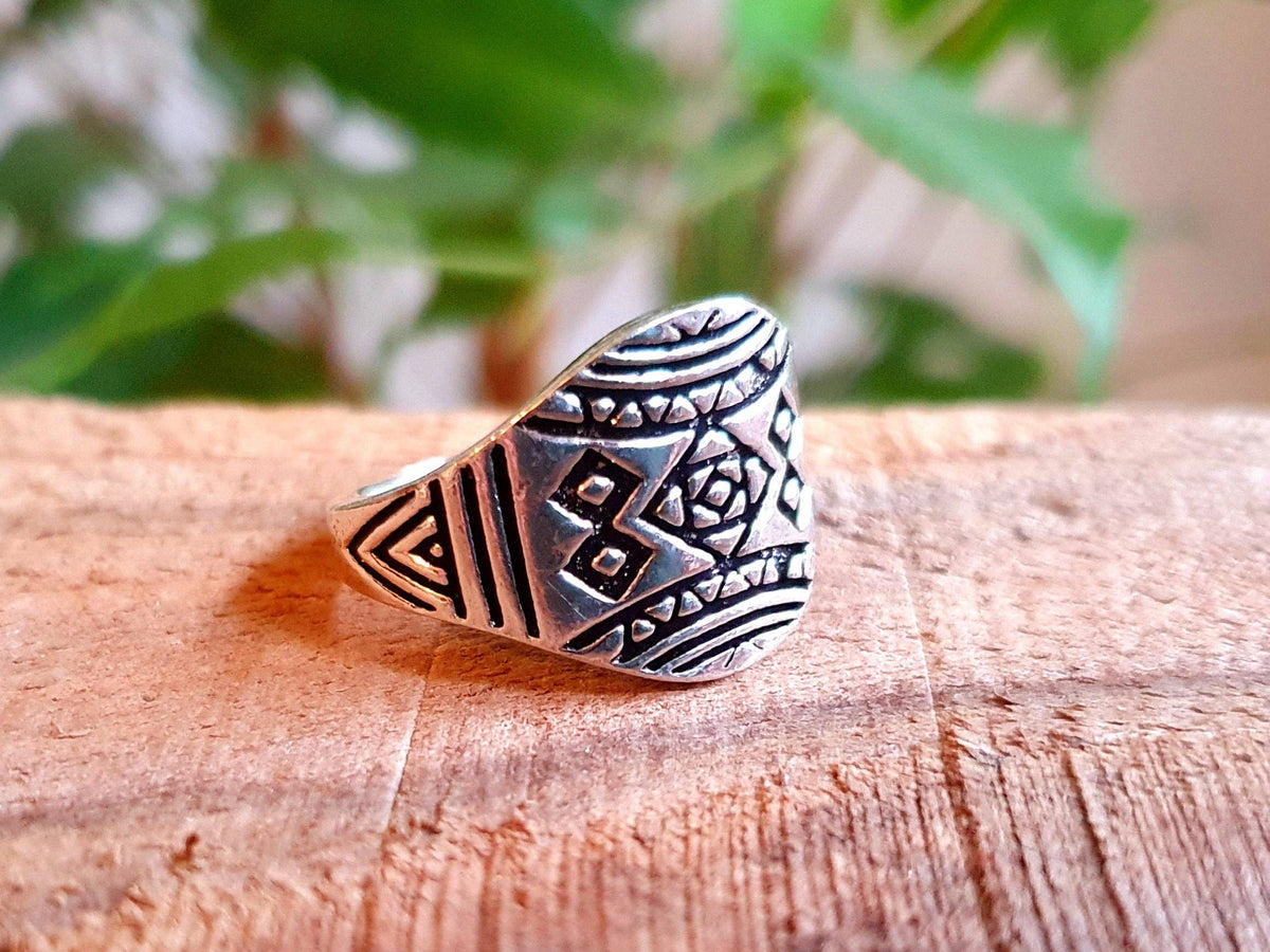 Aztec Silver Ring