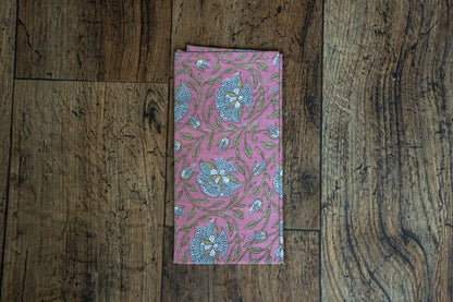 Floral Block Printed Style Fabric Napkins