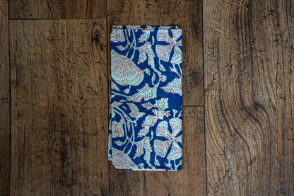 Floral Block Printed Style Fabric Napkins