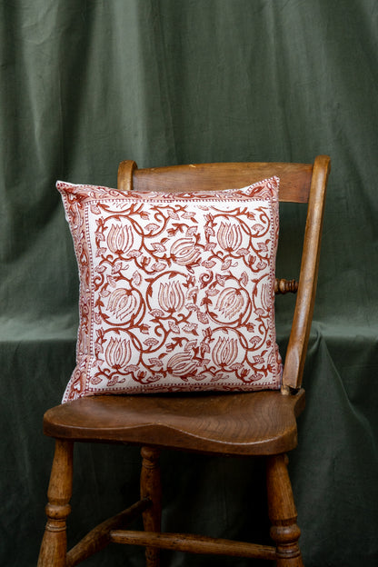 Burnt Orange Ornate Cushion cover
