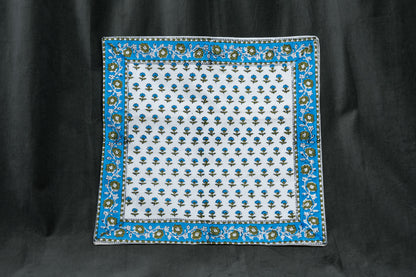 Blue Floral Ornate Cushion cover