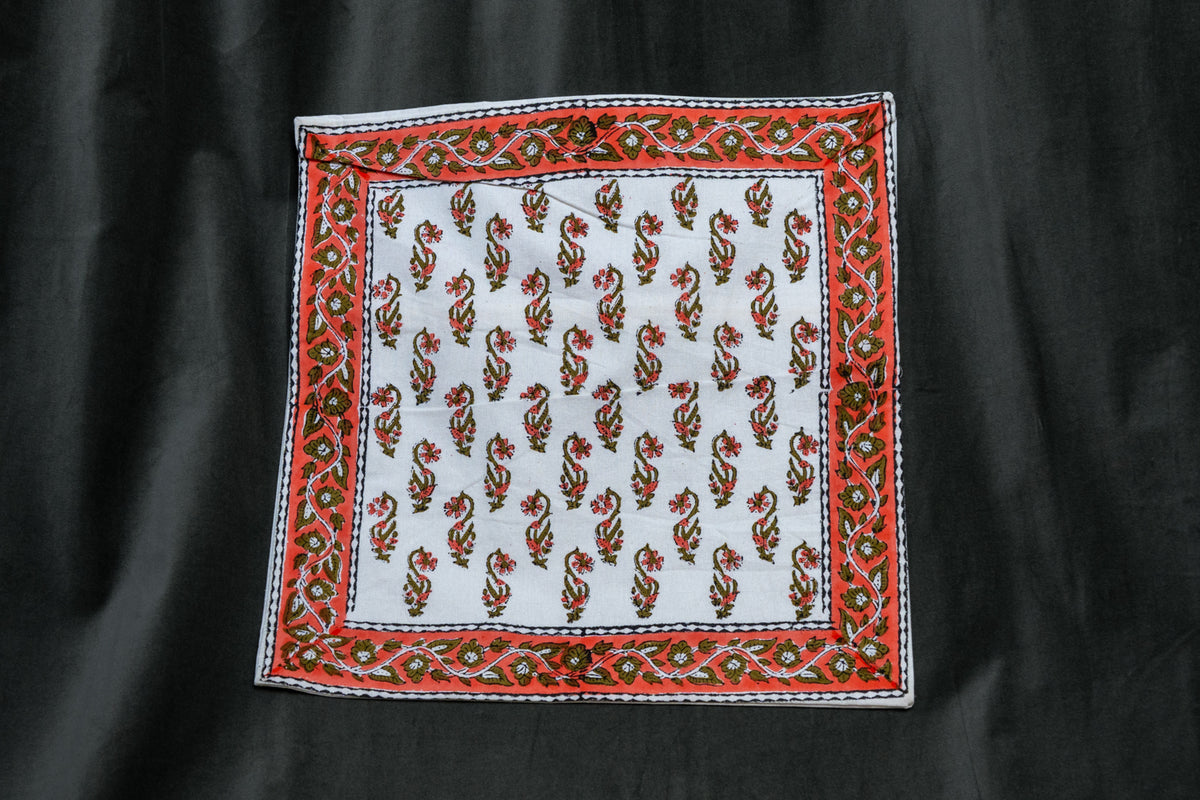 Orange Ornate Cushion cover