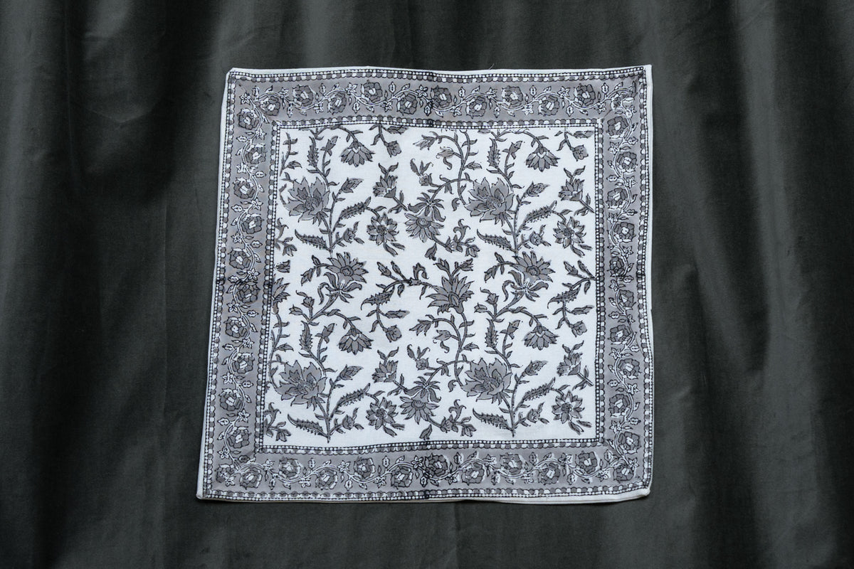 Grey Floral Ornate Cushion cover