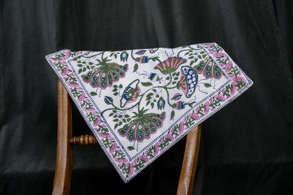 Pink and Green Ornate Cushion cover