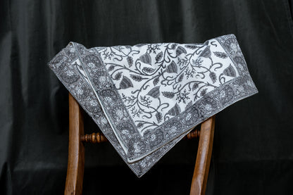Grey Floral Ornate Cushion cover