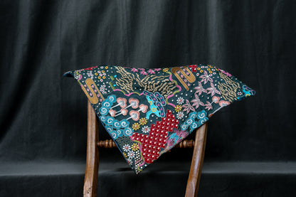 Green and Red Embroidered Cushion cover