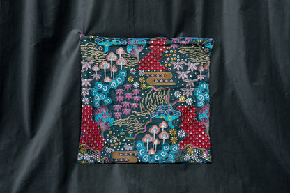 Green and Red Embroidered Cushion cover