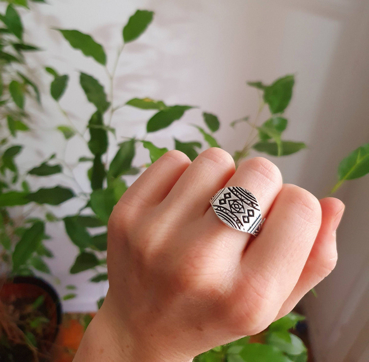 Aztec Silver Ring