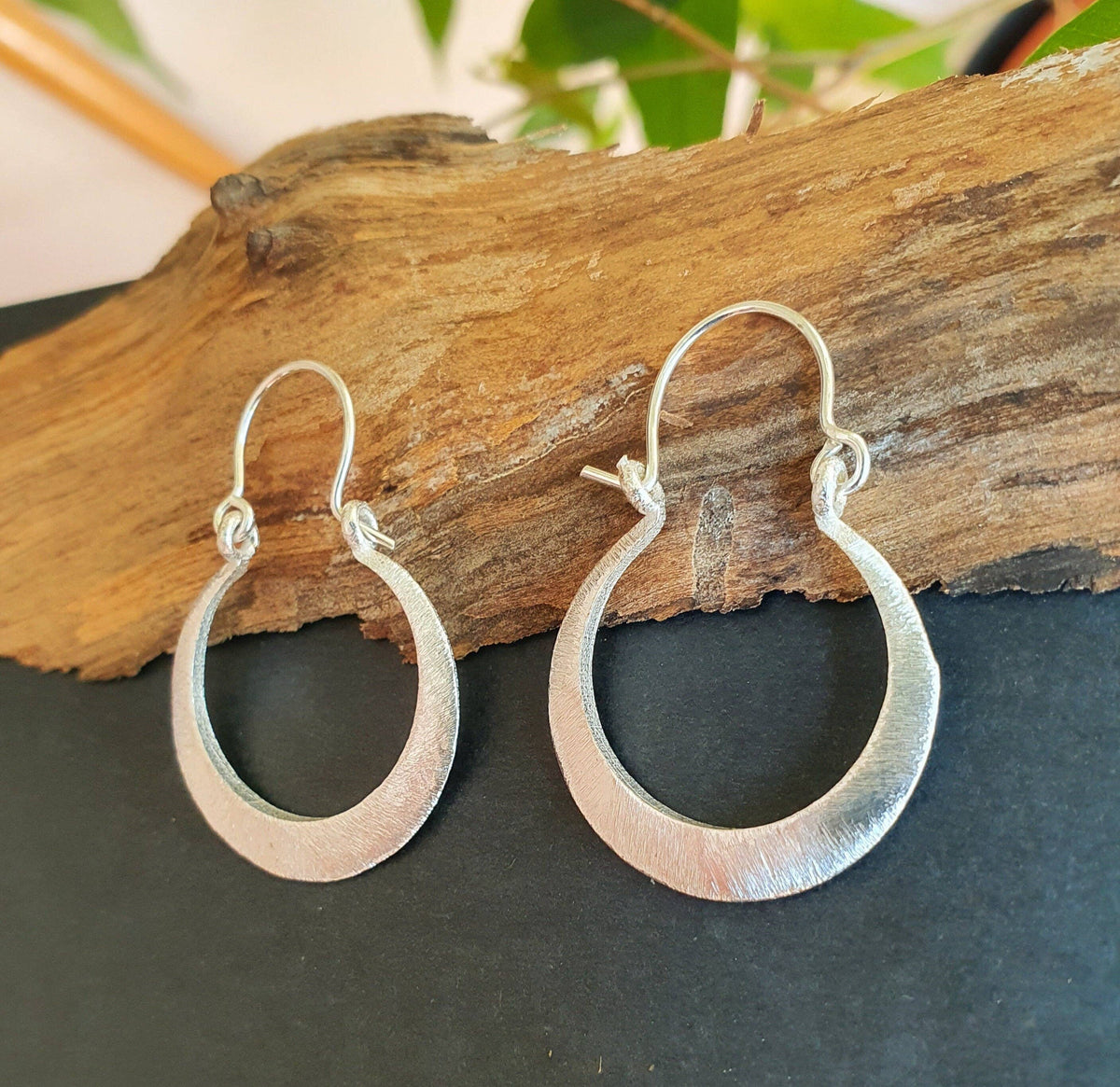 Boho Silver Hoop Earrings