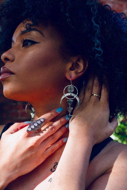 Celestial Moon Statement Earrings