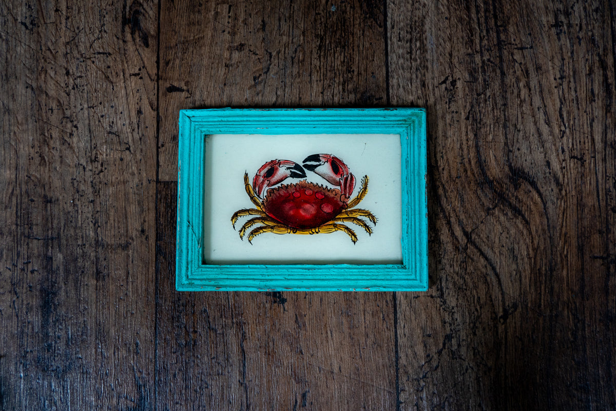 Indian Painting vintage wood frame