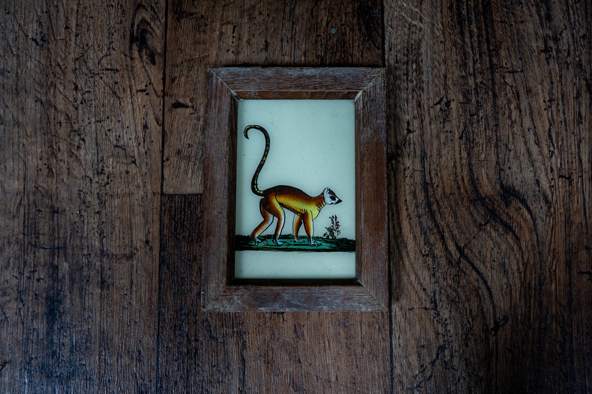Indian Painting vintage wood frame